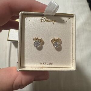 Disney Gold Mickey Mouse CZ Stud Earrings